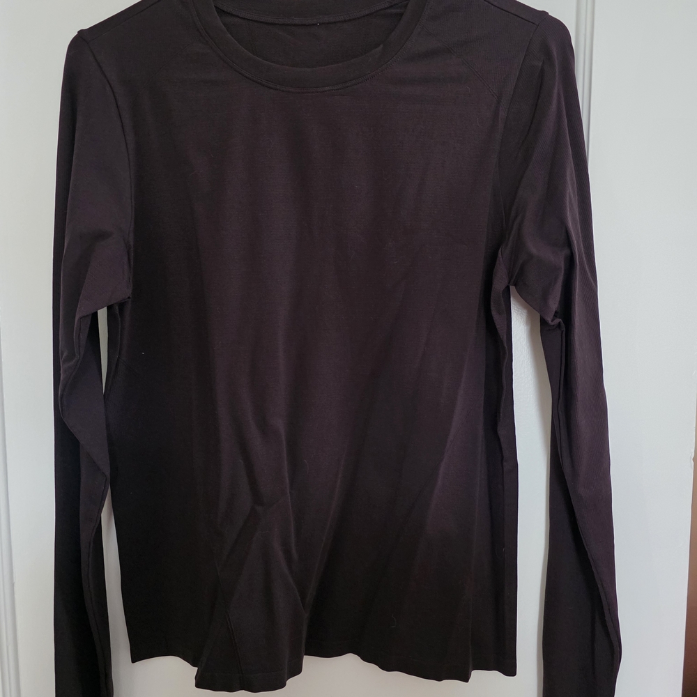 Elegant Deep Purple Long Sleeve Top